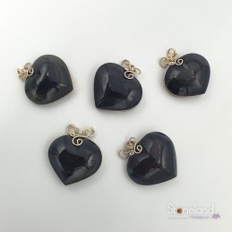 Pendentif Cœur- Obsidienne œil céleste