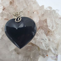 Pendentif Cœur- Obsidienne œil céleste