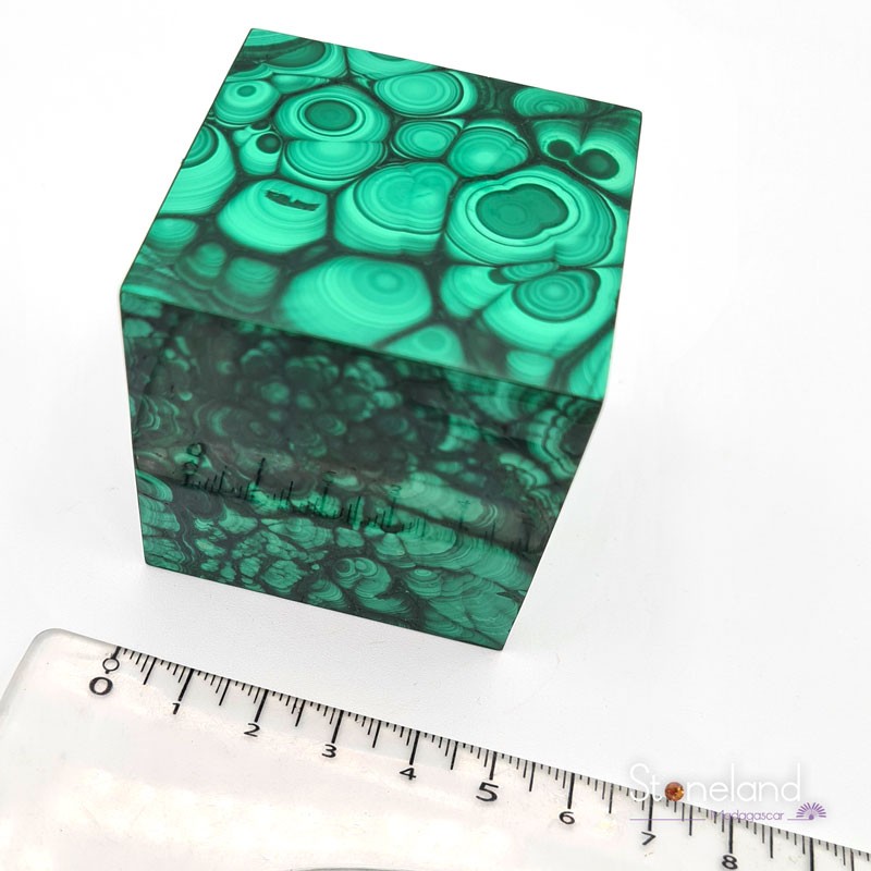 Plaque cube  - Malachite