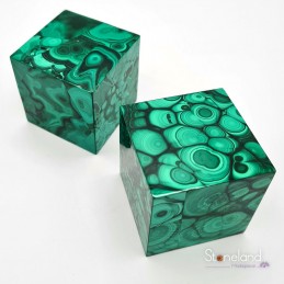 Plaque cube  - Malachite
