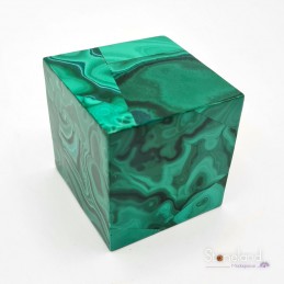 Plaque cube  - Malachite