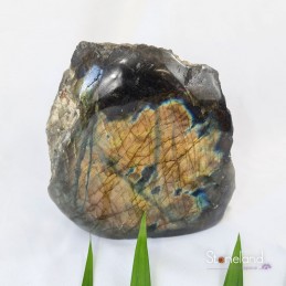 Labradorite face brute et face polie