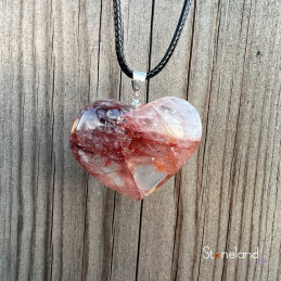 Pendentif cœur - Quartz Hématoïde rouge