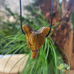 Pendentif tête de loup - Oeil du tigre