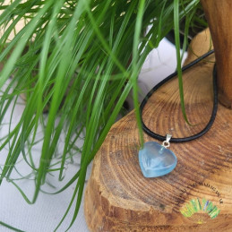 Pendentif Petit Coeur - Aigue-marine