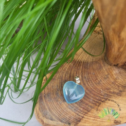 Pendentif Petit Coeur - Aigue-marine