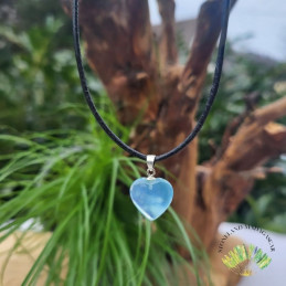 Pendentif Petit Coeur - Aigue-marine