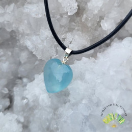 Pendentif Petit Coeur - Aigue-marine