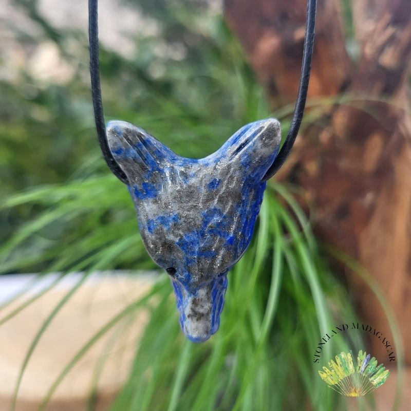 Pendentif tête de loup - Lapis Lazuli